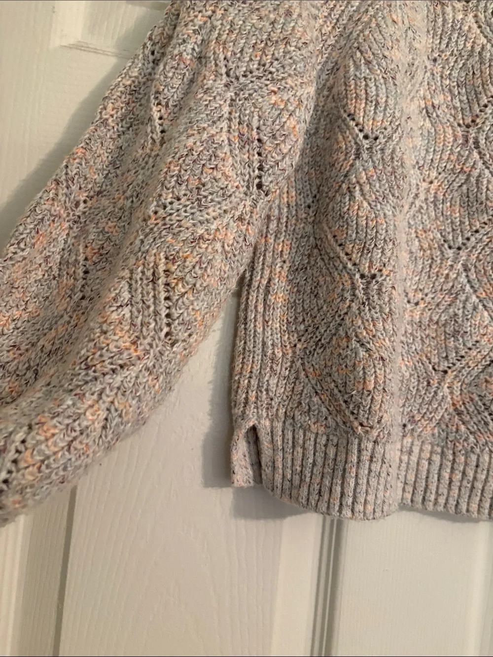Old Navy Heathered Pink Speckled Cable Knit Sweater